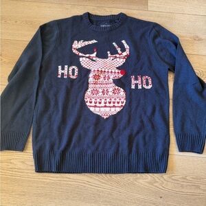Festive Navy Reindeer Sweater